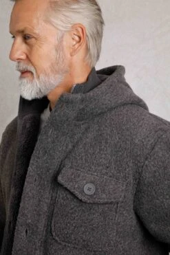 Fairfield Button Front Fleece Jacket Dark Grey -WeirdFish Clothing Shop 102021