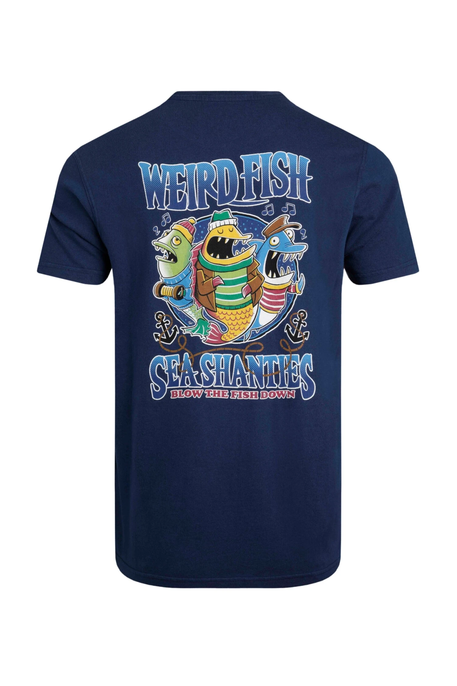 Sea Shanties Back Print Artist T-Shirt Dark Blue 6 Sea Shanties Back Print Artist T-Shirt Dark Blue - Image 6