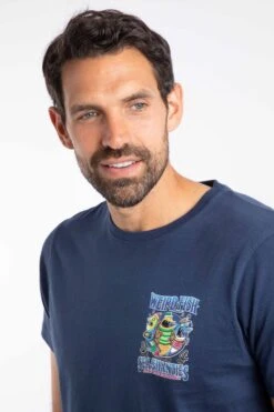 Sea Shanties Back Print Artist T-Shirt Dark Blue 10 Sea Shanties Back Print Artist T-Shirt Dark Blue -WeirdFish Clothing Shop 111780