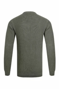 Easton Waffle Crew Neck Jumper Fir Green -WeirdFish Clothing Shop 113877