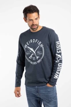 Making Waves Branded Long Sleeve T-Shirt Navy