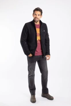 Berhan Full Zip Lined Eco Macaroni Sweatshirt Black -WeirdFish Clothing Shop 114728