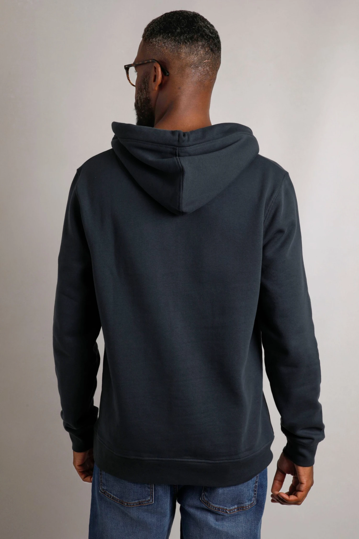 Hugo Eco Branded Popover Hoodie Navy 3 Hugo Eco Branded Popover Hoodie Navy - Image 3