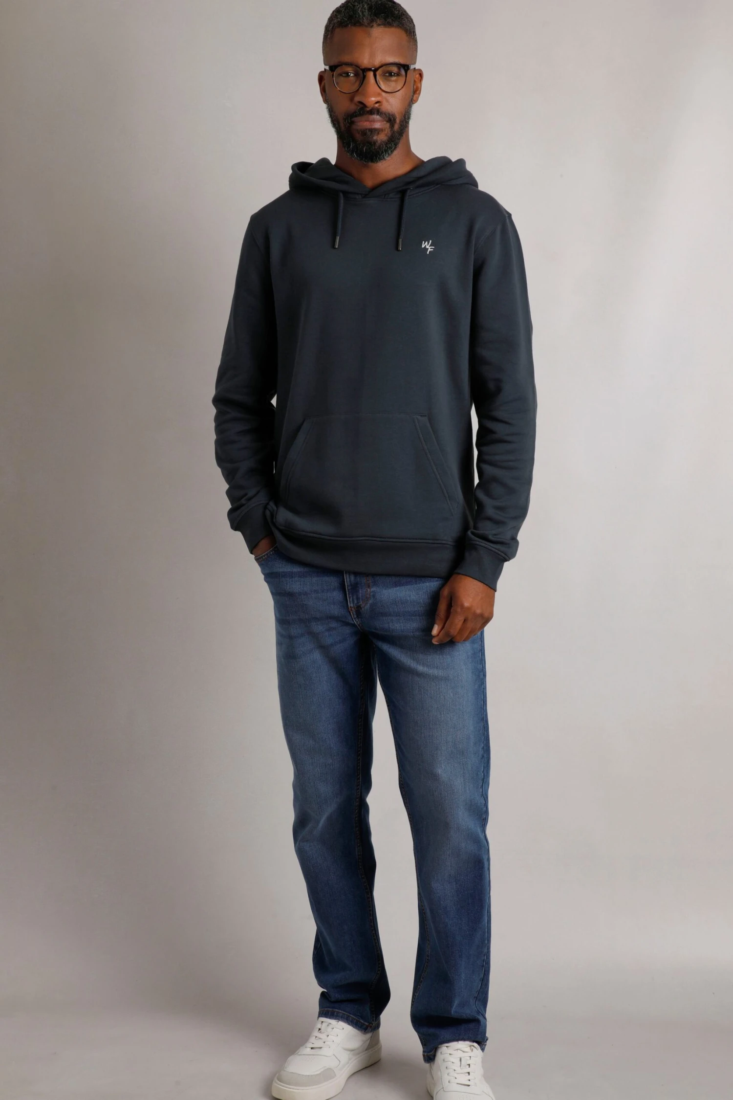 Hugo Eco Branded Popover Hoodie Navy 4 Hugo Eco Branded Popover Hoodie Navy - Image 4