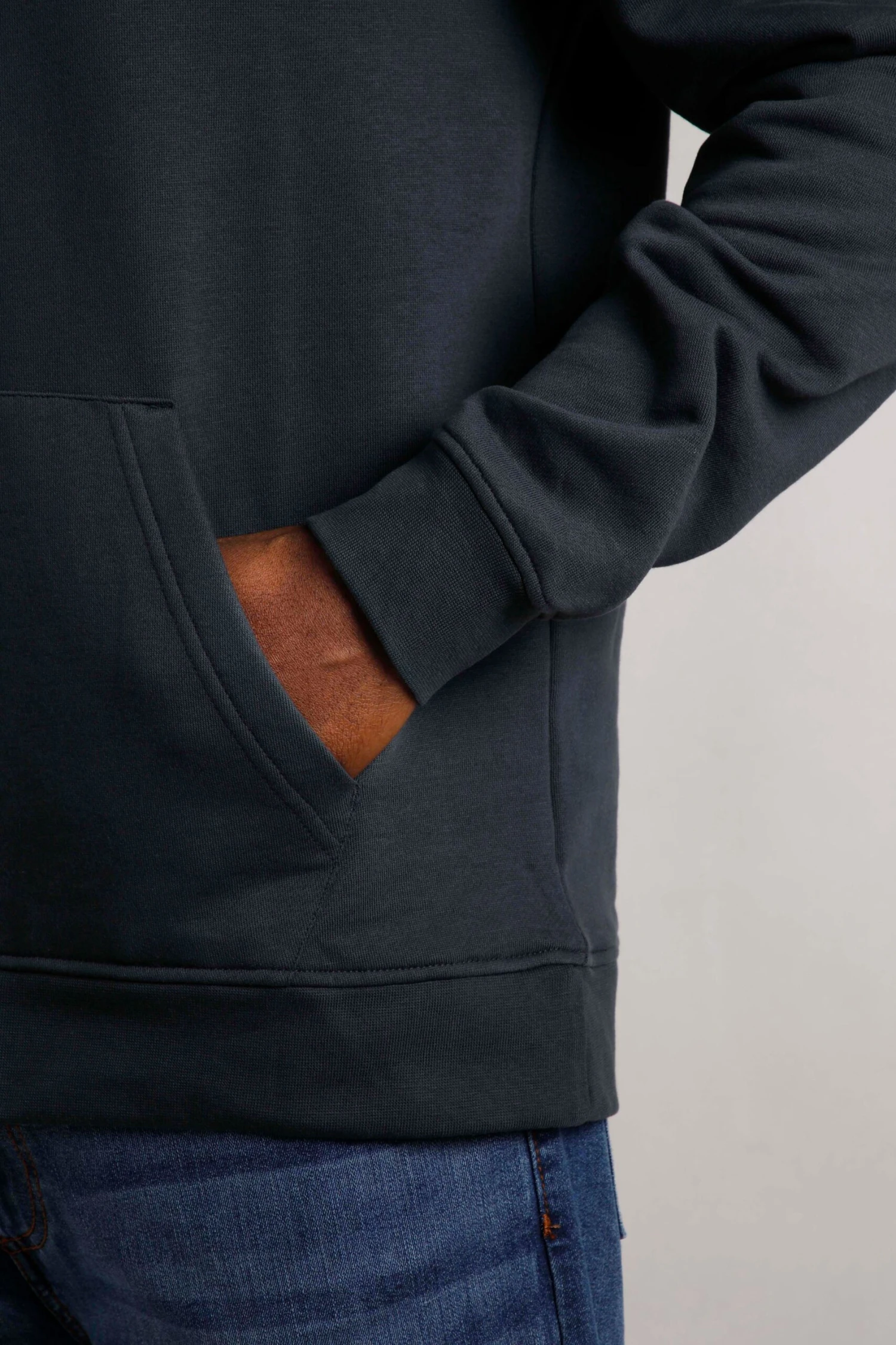 Hugo Eco Branded Popover Hoodie Navy 5 Hugo Eco Branded Popover Hoodie Navy - Image 5