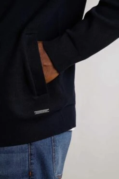 Carter Knitted Full Zip Bomber Jacket Midnight -WeirdFish Clothing Shop 115474