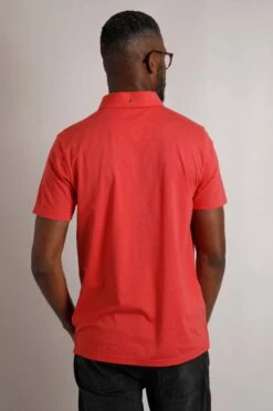 Jeremy Button Down Jersey Polo Shirt Radical Red -WeirdFish Clothing Shop 115776