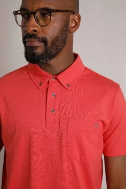 Jeremy Button Down Jersey Polo Shirt Radical Red -WeirdFish Clothing Shop 115777
