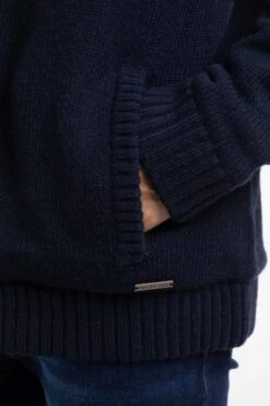 Bradwood Borg Lined Fair Isle Knit Full Zip Hoodie Midnight -WeirdFish Clothing Shop 115886