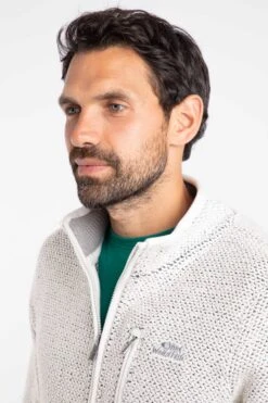 Transom Full Zip Macaroni Sweatshirt Ecru -WeirdFish Clothing Shop 116066