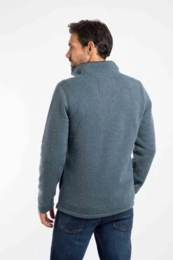 Stowe Eco 1/4 Zip Soft Knit Fleece Dusty Blue -WeirdFish Clothing Shop 116239