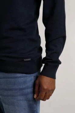 Noah Crew Neck Fine Knit Jumper Midnight -WeirdFish Clothing Shop 116524