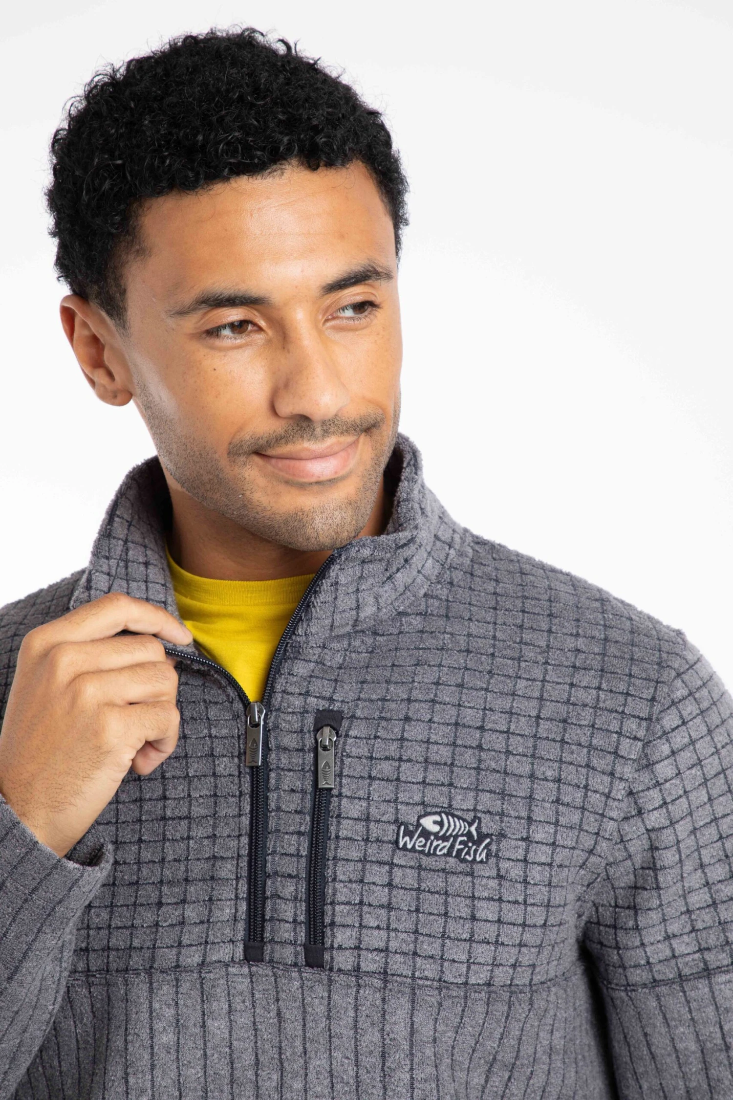 Longmont Eco 1/4 Zip Stripe Grid Fleece Navy 5 Longmont Eco 1/4 Zip Stripe Grid Fleece Navy - Image 5