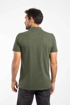 Giles Pique Polo Shirt Deep Lichen Green -WeirdFish Clothing Shop 116565