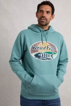 Bryant Front Print Graphic Popover Hoodie Mineral Blue 10 Bryant Front Print Graphic Popover Hoodie Mineral Blue -WeirdFish Clothing Shop 117089