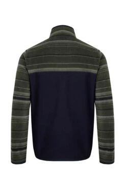 Gilbert 1/4 Zip Striped Microfleece Fir Green -WeirdFish Clothing Shop 118846