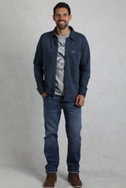 Fingask Loopback Shirt Navy -WeirdFish Clothing Shop 118879