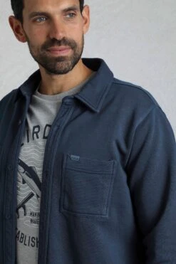 Fingask Loopback Shirt Navy -WeirdFish Clothing Shop 118880