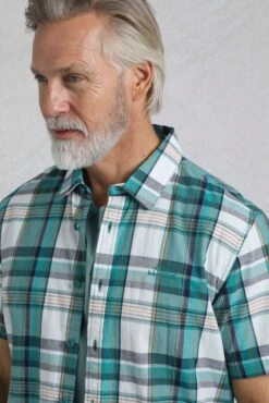 Judd Short Sleeve Check Shirt White -WeirdFish Clothing Shop 119315