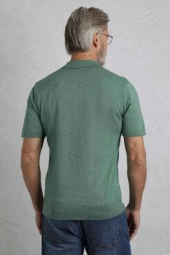Quentin Short Sleeve Knitted Polo Ivy -WeirdFish Clothing Shop 120351