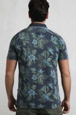 Sarat Organic Cotton Printed Polo Shirt Navy 9 Sarat Organic Cotton Printed Polo Shirt Navy -WeirdFish Clothing Shop 120385
