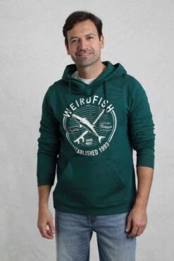 Jamie Branded Popover Sweatshirt Hoodie Forest Green