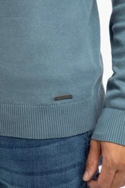 Baxter Fine Knit 1/4 Zip Jumper Blue Mirage -WeirdFish Clothing Shop 120432