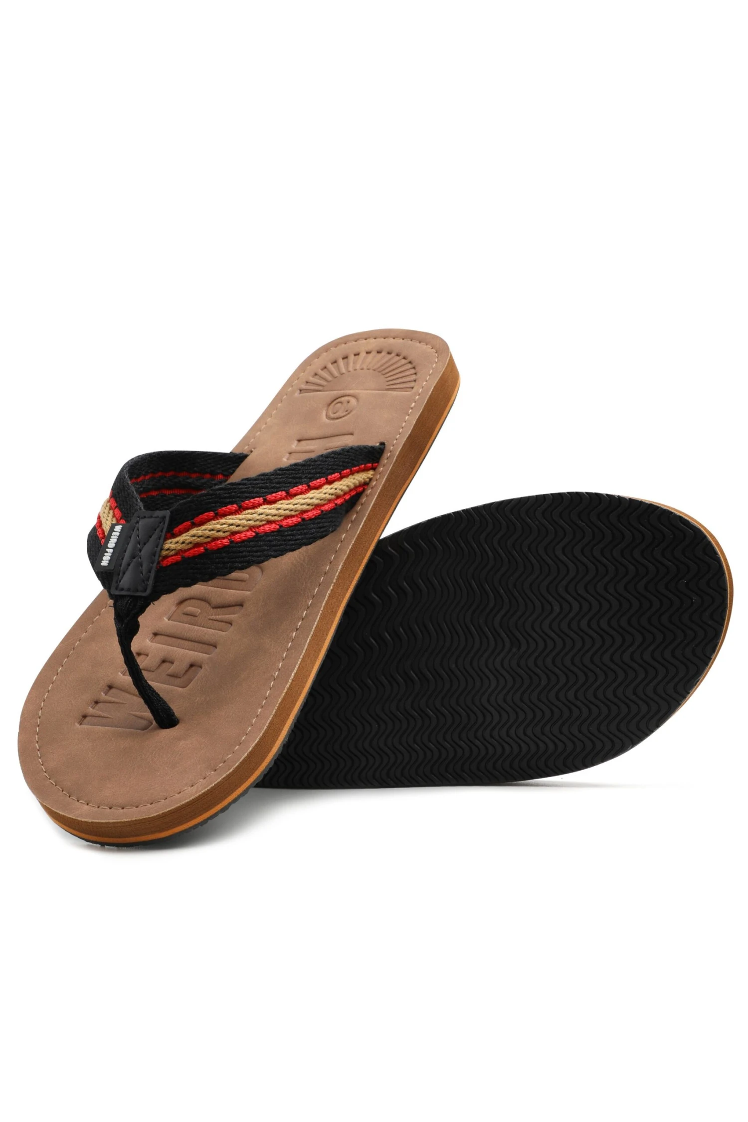 Malham Leather Look Flip Flops Caramel 5 Malham Leather Look Flip Flops Caramel - Image 5