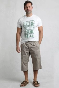 Summersville 3/4 Length Ripstop Cargo Trousers Flint Stone -WeirdFish Clothing Shop 120837