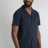 Grafton Organic Cotton Soft Jersey Shirt Navy