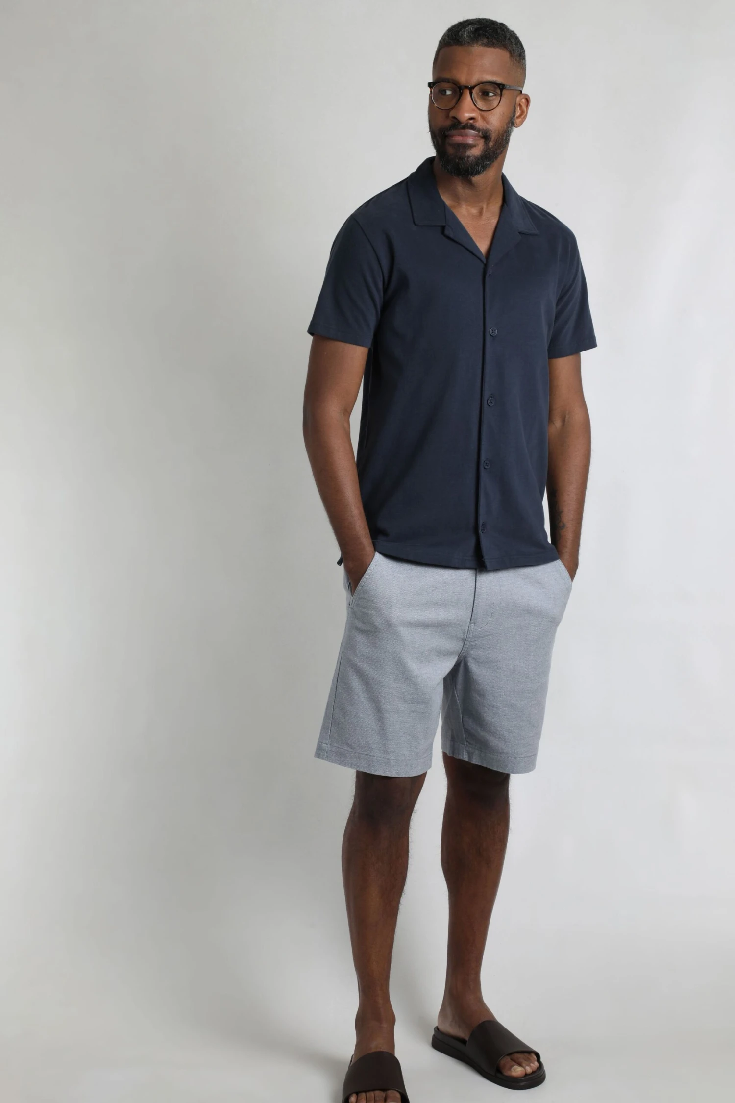 Grafton Organic Cotton Soft Jersey Shirt Navy 4 Grafton Organic Cotton Soft Jersey Shirt Navy - Image 4