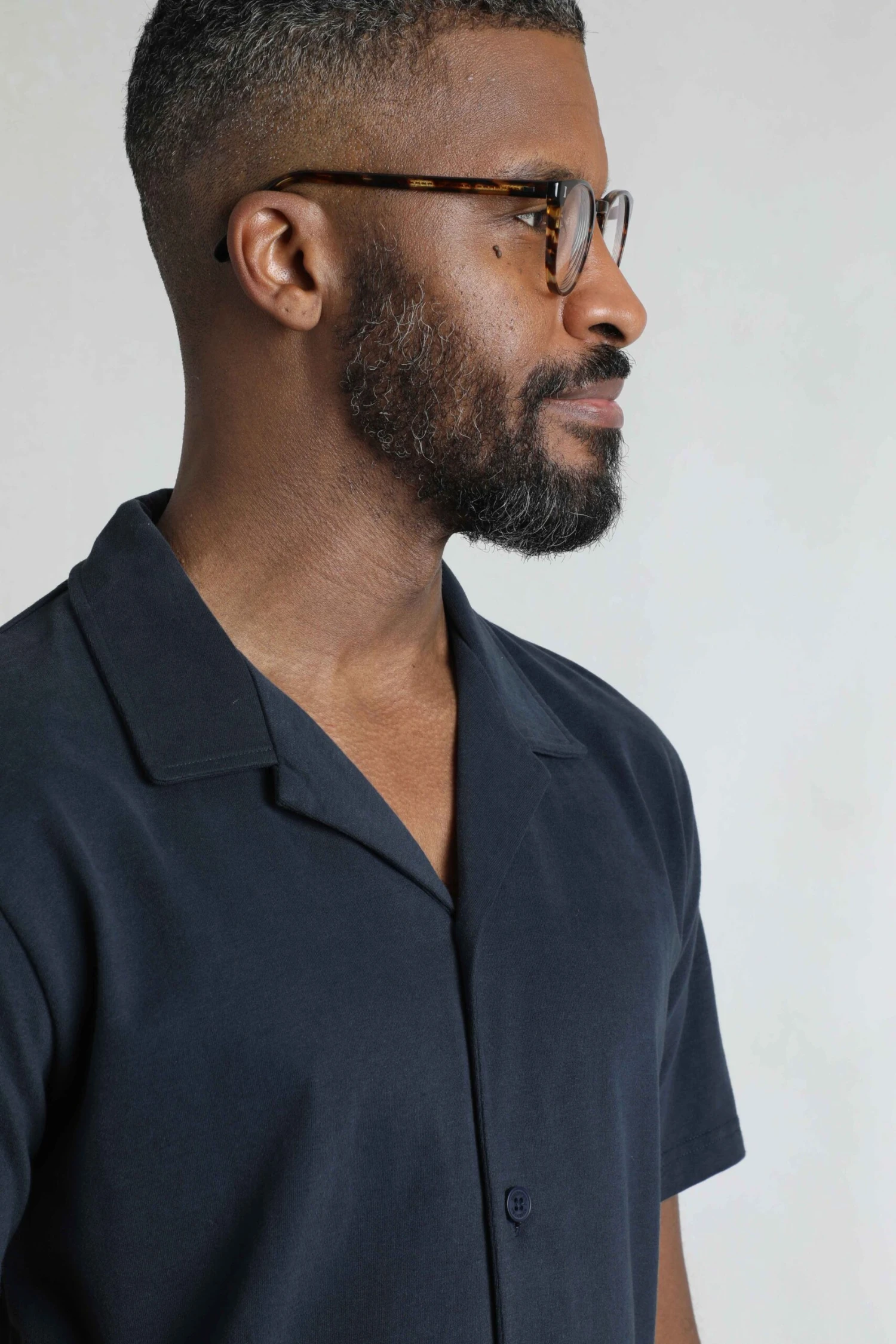 Grafton Organic Cotton Soft Jersey Shirt Navy 5 Grafton Organic Cotton Soft Jersey Shirt Navy - Image 5