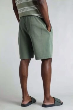 Crawford Organic Cotton Loopback Shorts Army Green -WeirdFish Clothing Shop 121778
