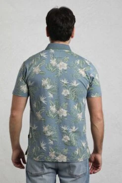 Jarat Printed Jersey Polo Blue Mirage 9 Jarat Printed Jersey Polo Blue Mirage -WeirdFish Clothing Shop 121788