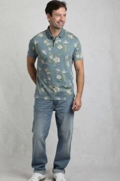 Jarat Printed Jersey Polo Blue Mirage 10 Jarat Printed Jersey Polo Blue Mirage -WeirdFish Clothing Shop 121789