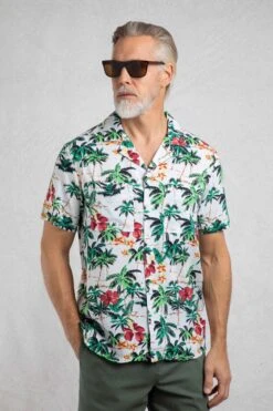 Holborn Eco Viscose Hawaiian Shirt Peapod -WeirdFish Clothing Shop 122142