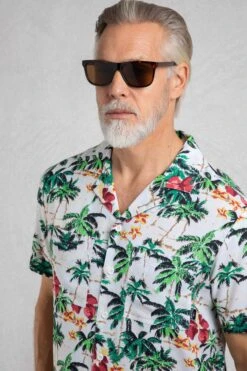 Holborn Eco Viscose Hawaiian Shirt Peapod -WeirdFish Clothing Shop 122143