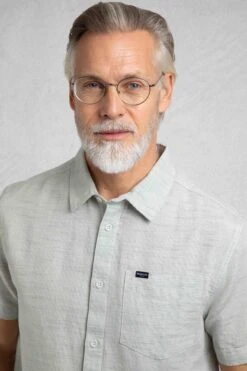 Washton Textured Short Sleeve Shirt Army Green -WeirdFish Clothing Shop 122166