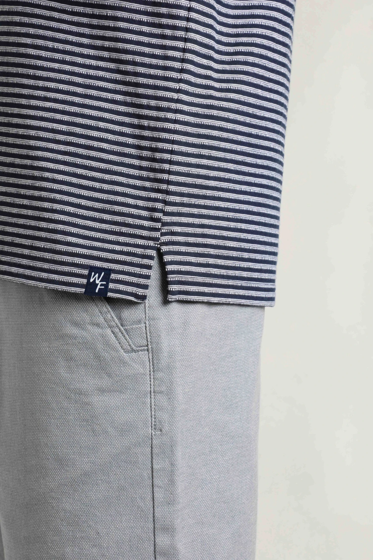 Virgil Organic Cotton Striped Polo Shirt Navy 7 Virgil Organic Cotton Striped Polo Shirt Navy - Image 7