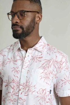 Tarim Linen Rich Hawaiian Shirt Red 11 Tarim Linen Rich Hawaiian Shirt Red -WeirdFish Clothing Shop 122300