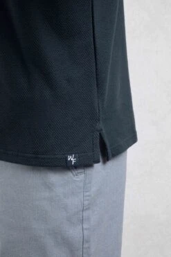 Powell Organic Cotton Textured Polo Shirt Navy 13 Powell Organic Cotton Textured Polo Shirt Navy -WeirdFish Clothing Shop 122547
