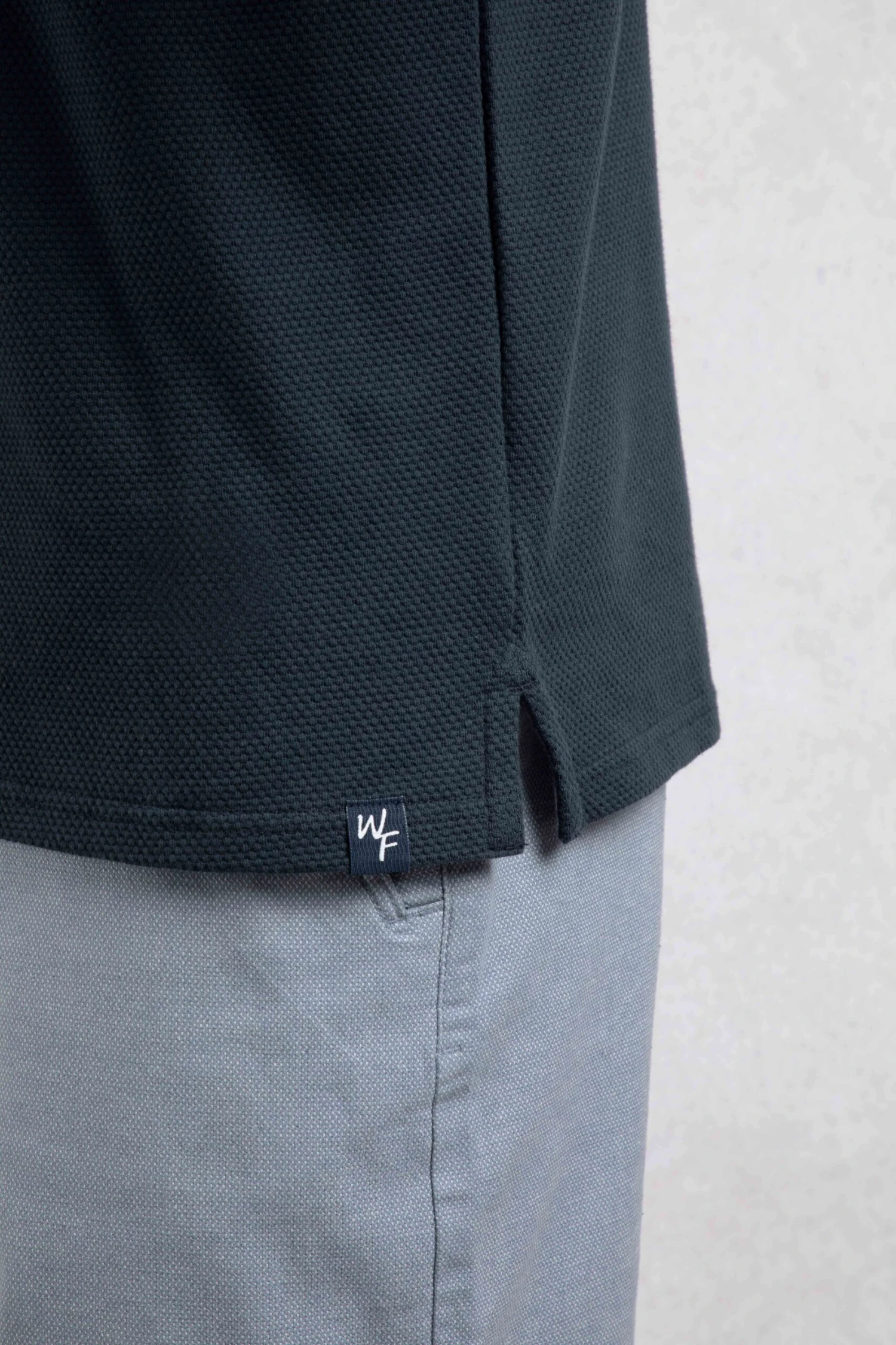 Powell Organic Cotton Textured Polo Shirt Navy 7 Powell Organic Cotton Textured Polo Shirt Navy - Image 7