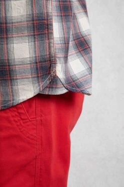 Angeles Vintage Wash Short Sleeve Check Shirt Dusty White -WeirdFish Clothing Shop 122849