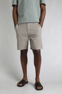 Charleston Textured Chino Shorts Stone -WeirdFish Clothing Shop 122866