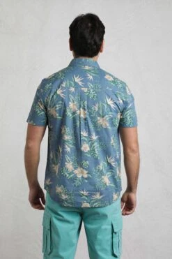 Avondale Short Sleeve Printed Shirt Blue Mirage -WeirdFish Clothing Shop 122961