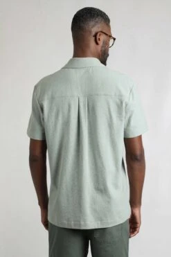 Wooster Crepe Knit Shirt Limestone -WeirdFish Clothing Shop 123409