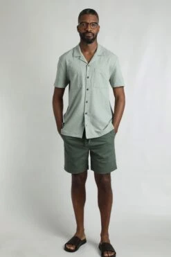 Wooster Crepe Knit Shirt Limestone -WeirdFish Clothing Shop 123410