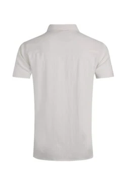 Hinton Organic Cotton And Linen Crepe Shirt Dusty White -WeirdFish Clothing Shop 123464