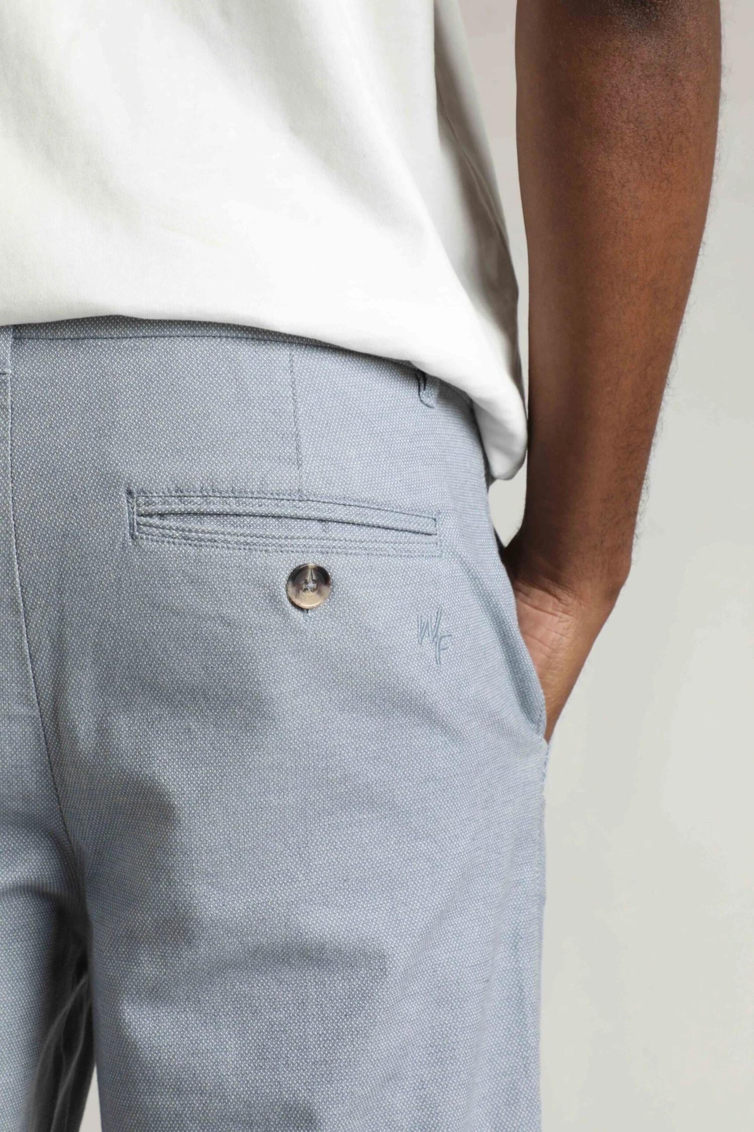 Charleigh Textured Chino Trousers Denim Blue 7 Charleigh Textured Chino Trousers Denim Blue - Image 7