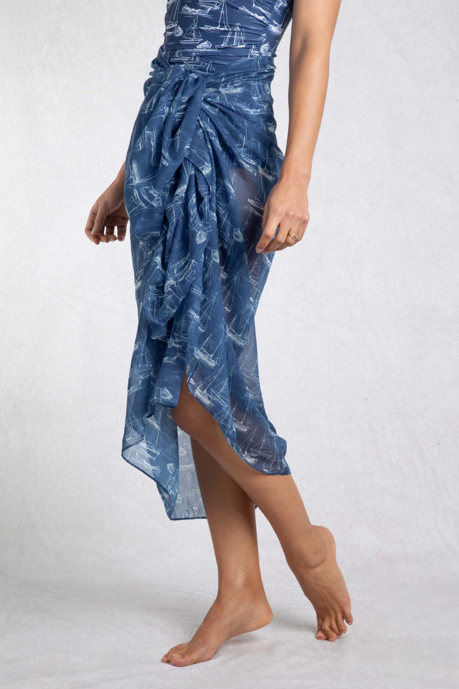 Kiera Recycled Polyester Sarong Scarf Ensign Blue 1 Kiera Recycled Polyester Sarong Scarf Ensign Blue